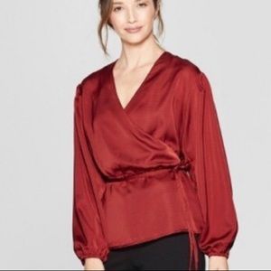 Prologue Long Sleeve Wrap Blouse